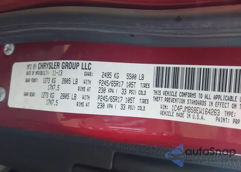 2014 Jeep Cherokee Trailhawk from USA, damaged, VIN 1C4PJMBS8EW164263